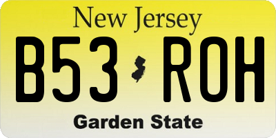 NJ license plate B53ROH