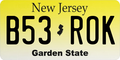 NJ license plate B53ROK