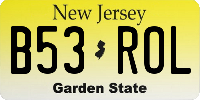 NJ license plate B53ROL