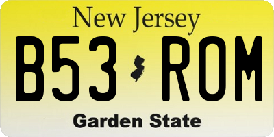 NJ license plate B53ROM
