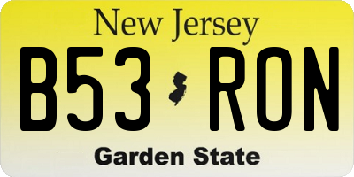 NJ license plate B53RON