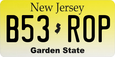NJ license plate B53ROP