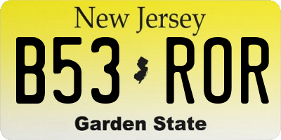 NJ license plate B53ROR