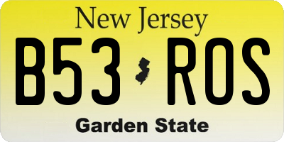 NJ license plate B53ROS