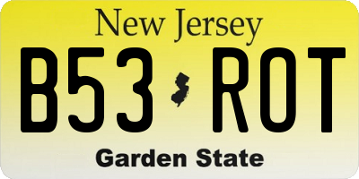 NJ license plate B53ROT