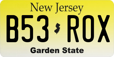 NJ license plate B53ROX