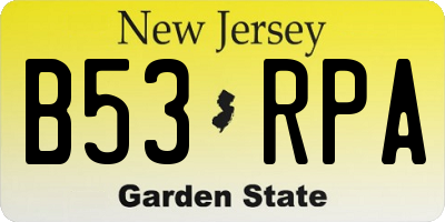 NJ license plate B53RPA