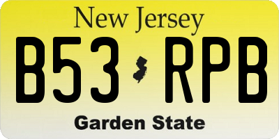NJ license plate B53RPB