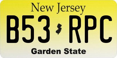 NJ license plate B53RPC