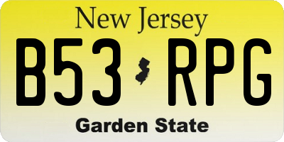NJ license plate B53RPG