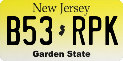 NJ license plate B53RPK