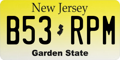NJ license plate B53RPM