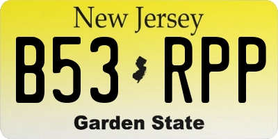 NJ license plate B53RPP