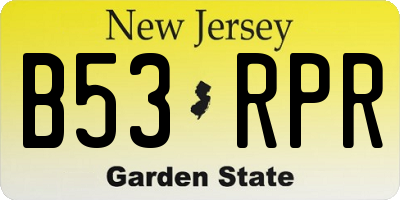 NJ license plate B53RPR