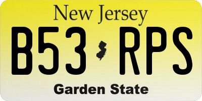 NJ license plate B53RPS
