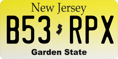 NJ license plate B53RPX