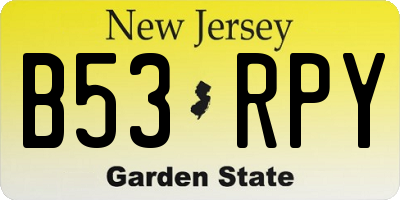 NJ license plate B53RPY