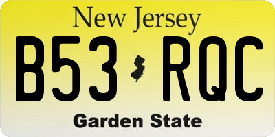 NJ license plate B53RQC