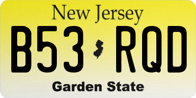 NJ license plate B53RQD