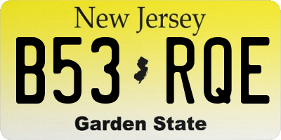 NJ license plate B53RQE