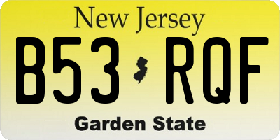 NJ license plate B53RQF