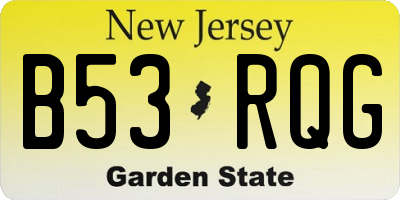 NJ license plate B53RQG