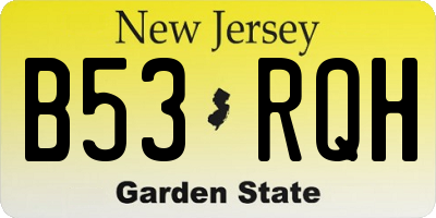NJ license plate B53RQH