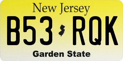 NJ license plate B53RQK