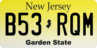 NJ license plate B53RQM