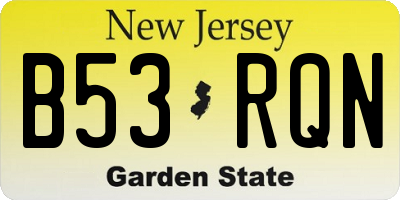 NJ license plate B53RQN