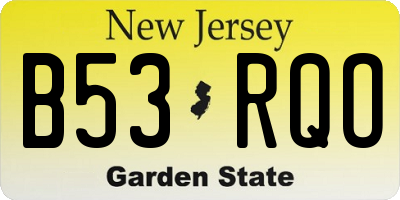 NJ license plate B53RQO