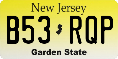 NJ license plate B53RQP
