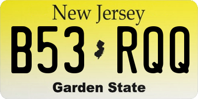 NJ license plate B53RQQ