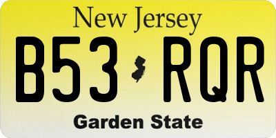 NJ license plate B53RQR