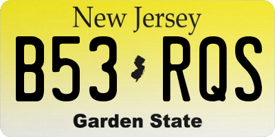 NJ license plate B53RQS
