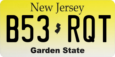 NJ license plate B53RQT