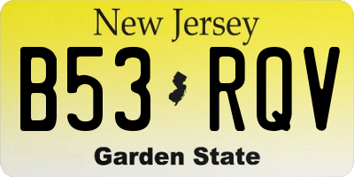 NJ license plate B53RQV