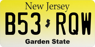 NJ license plate B53RQW