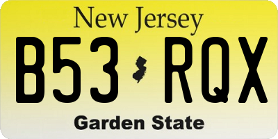 NJ license plate B53RQX