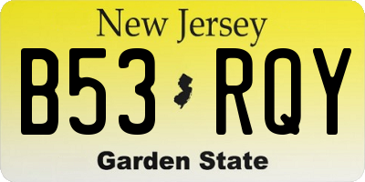 NJ license plate B53RQY