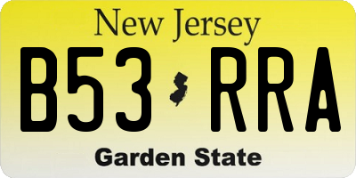 NJ license plate B53RRA