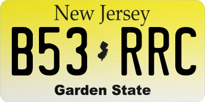 NJ license plate B53RRC