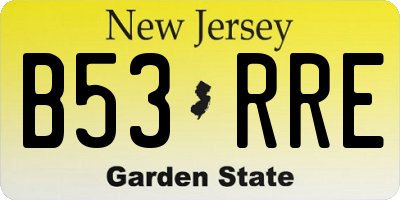 NJ license plate B53RRE
