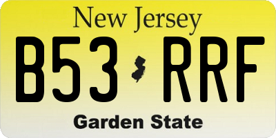 NJ license plate B53RRF