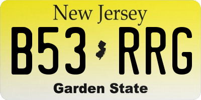 NJ license plate B53RRG