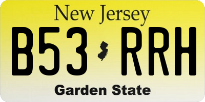 NJ license plate B53RRH