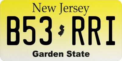 NJ license plate B53RRI
