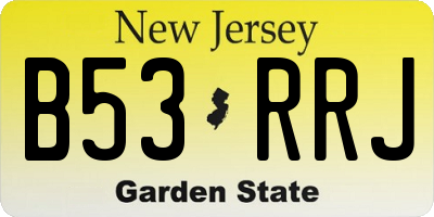 NJ license plate B53RRJ