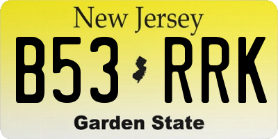 NJ license plate B53RRK