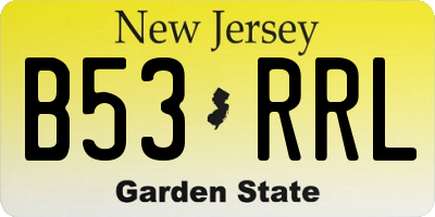 NJ license plate B53RRL